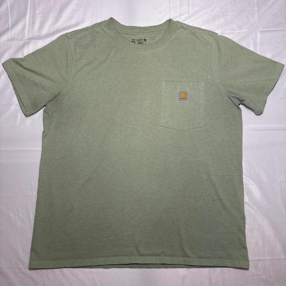 Carhartt Men's Green and Khaki T-shirt